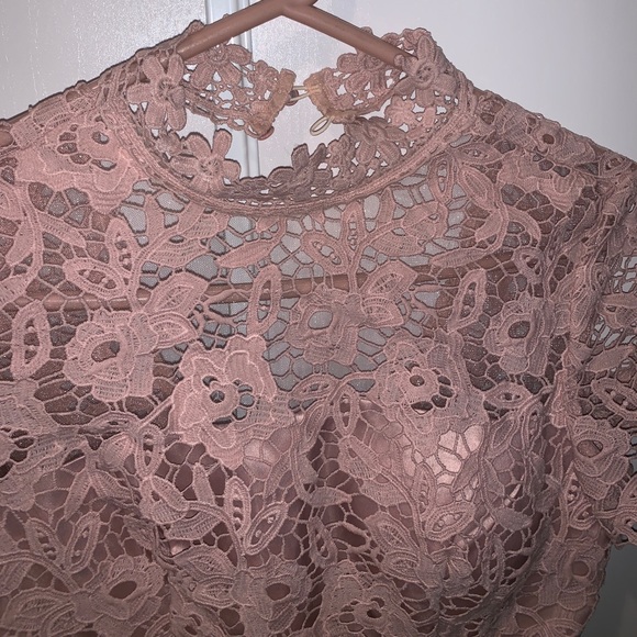 Pink Laced-Floral Dress - Picture 4 of 6